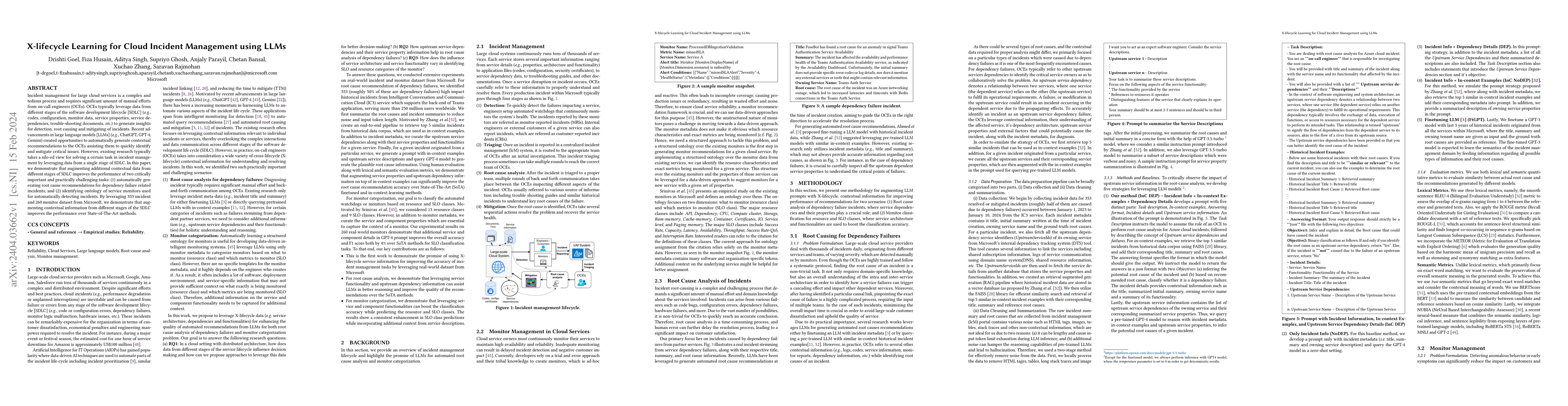 Thumbnail for X-lifecycle Learning for Cloud Incident Management using LLMs