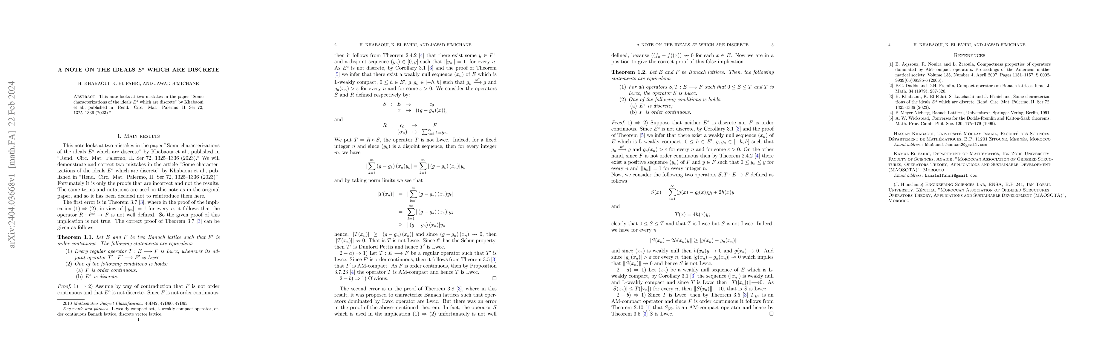 Thumbnail for A Note on the Ideals E^a Which Are Discrete