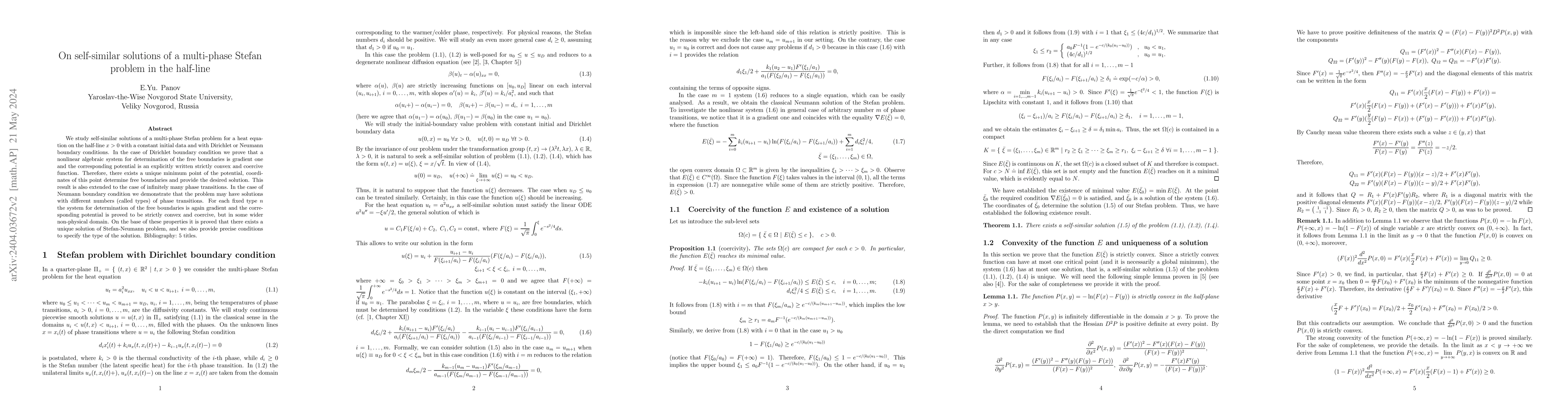 Thumbnail for On self-similar solutions of a multi-phase Stefan problem in the
  half-line