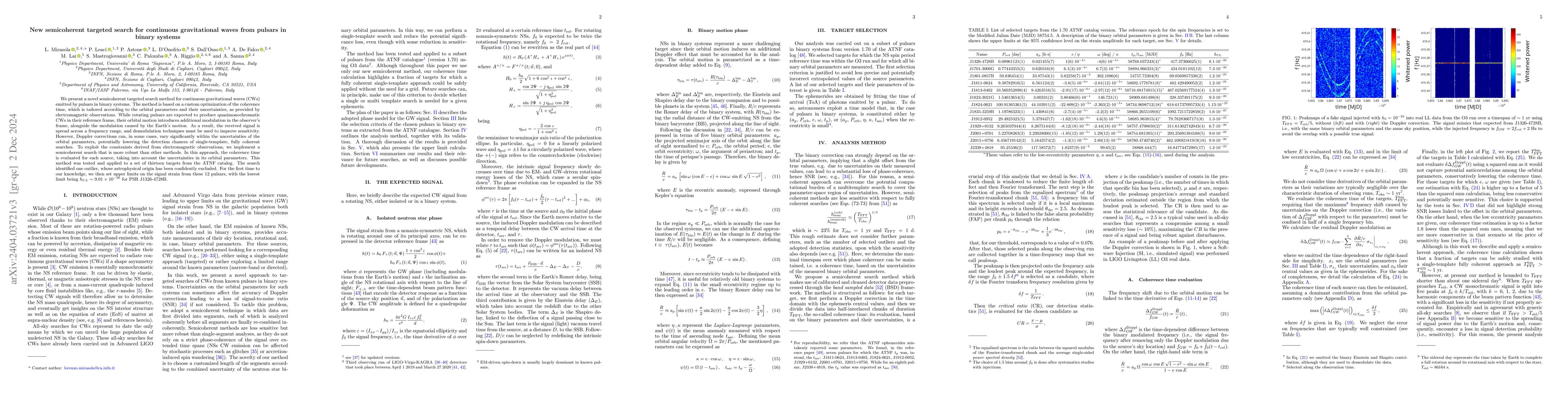 Thumbnail for A new semi-coherent targeted search for continuous gravitational waves
  from pulsars in binary systems