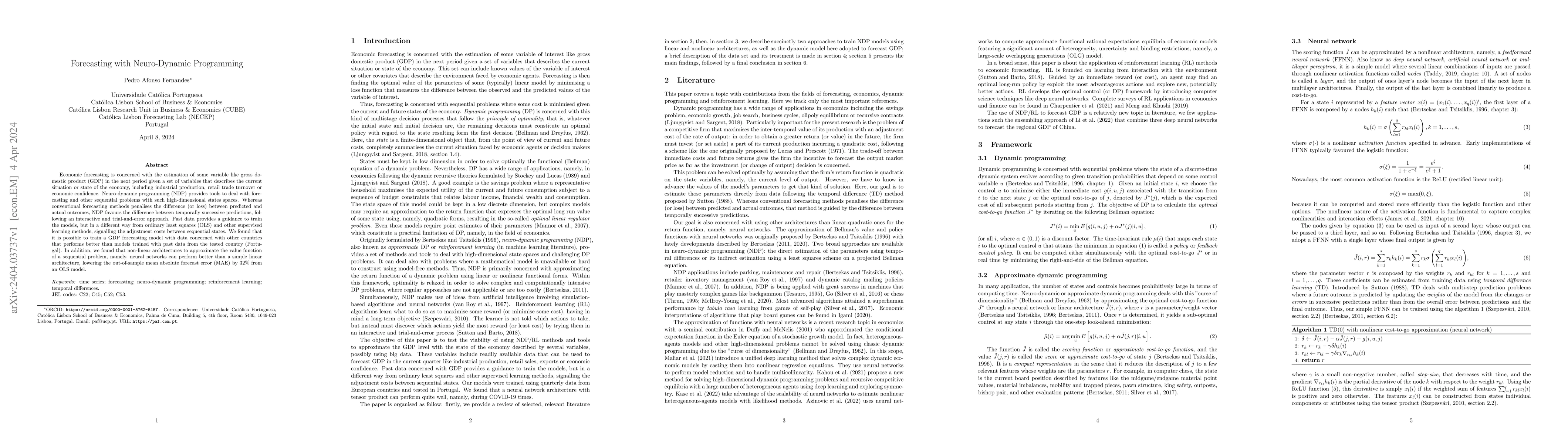 Thumbnail for Forecasting with Neuro-Dynamic Programming