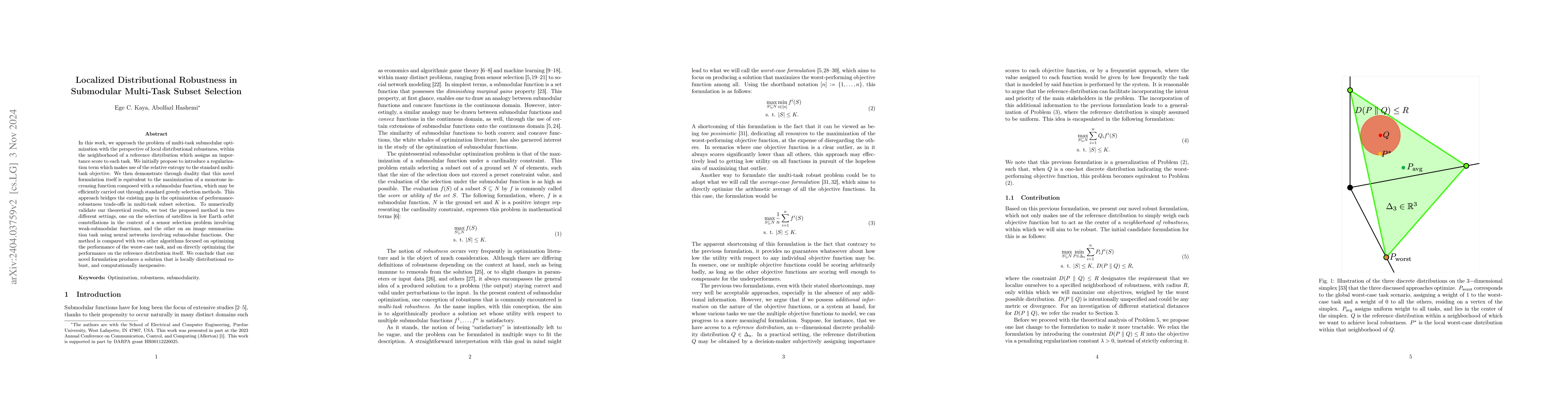 Thumbnail for Localized Distributional Robustness in Submodular Multi-Task Subset
  Selection