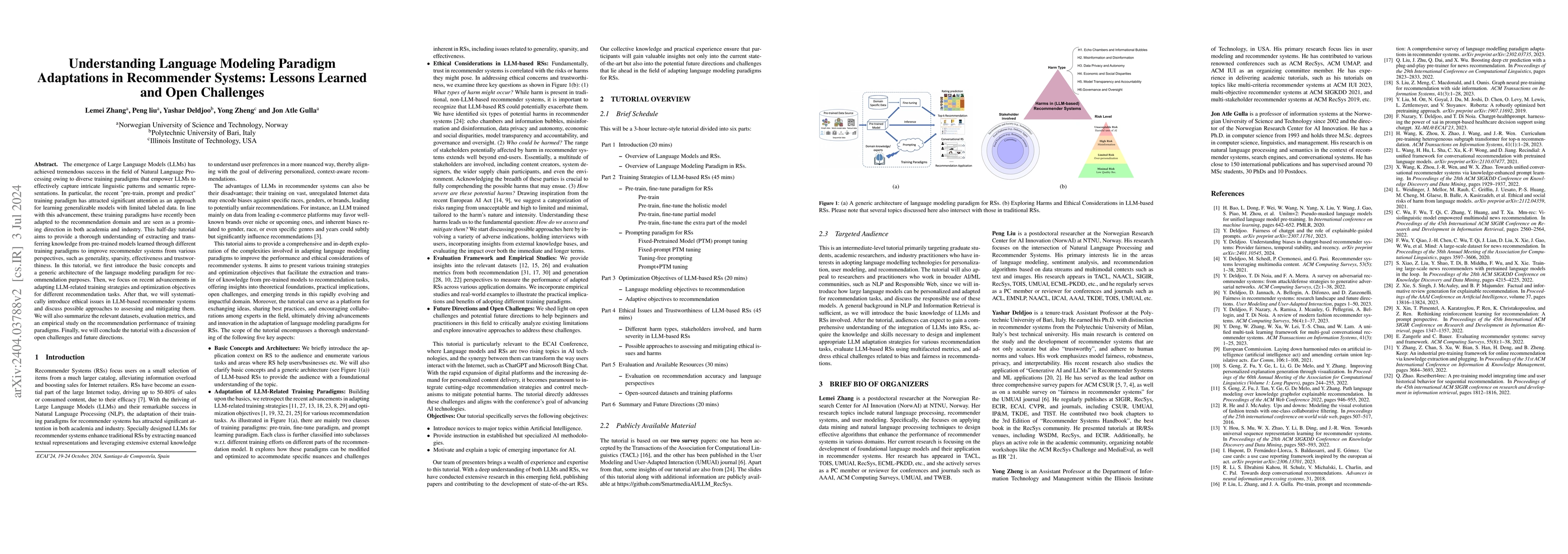 Thumbnail for Understanding Language Modeling Paradigm Adaptations in Recommender
  Systems: Lessons Learned and Open Challenges