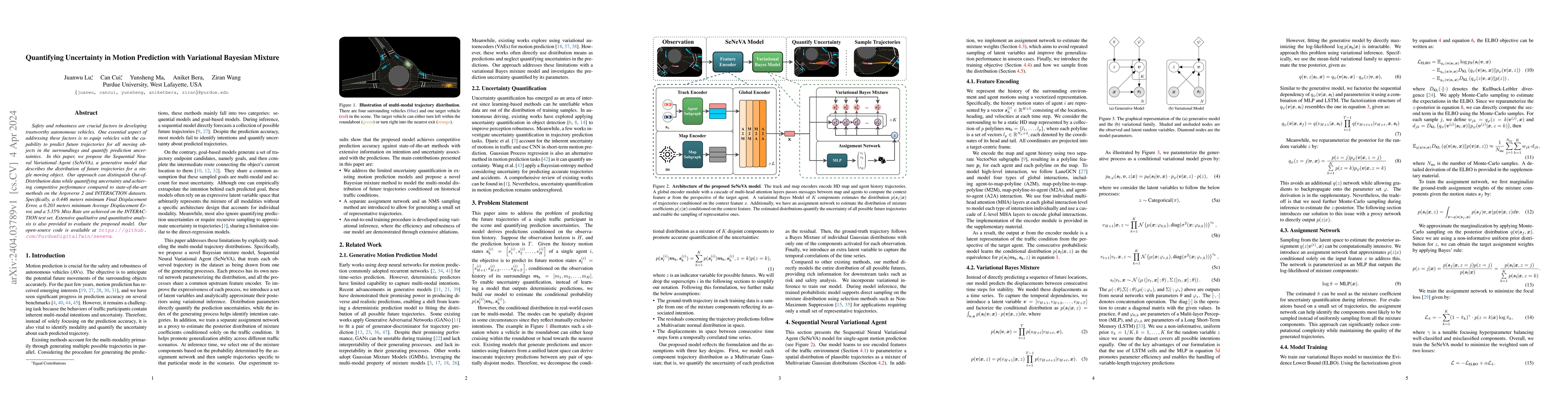Thumbnail for Quantifying Uncertainty in Motion Prediction with Variational Bayesian
  Mixture