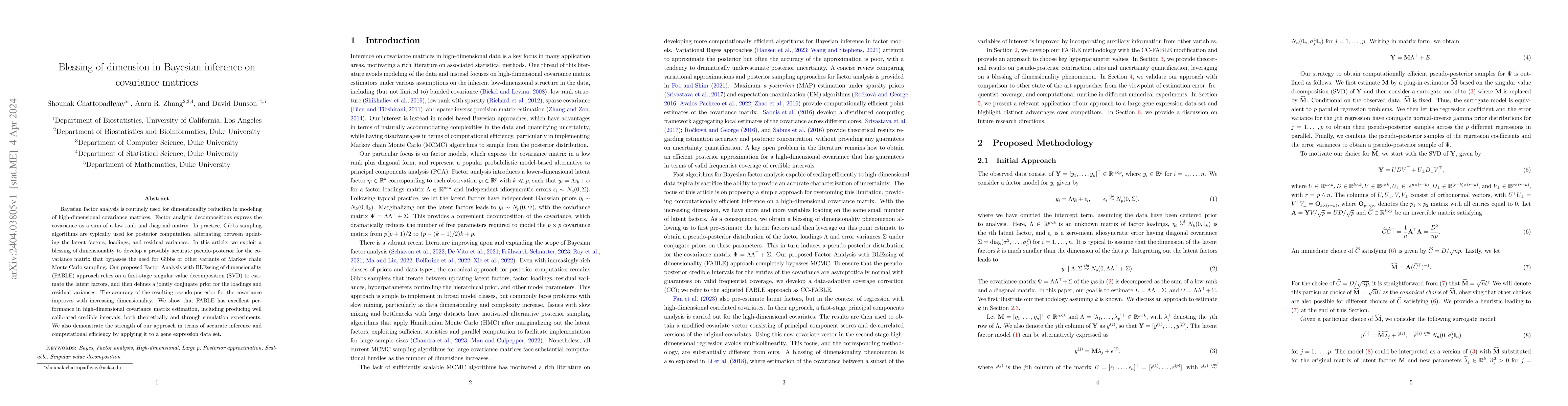 Thumbnail for Blessing of dimension in Bayesian inference on covariance matrices