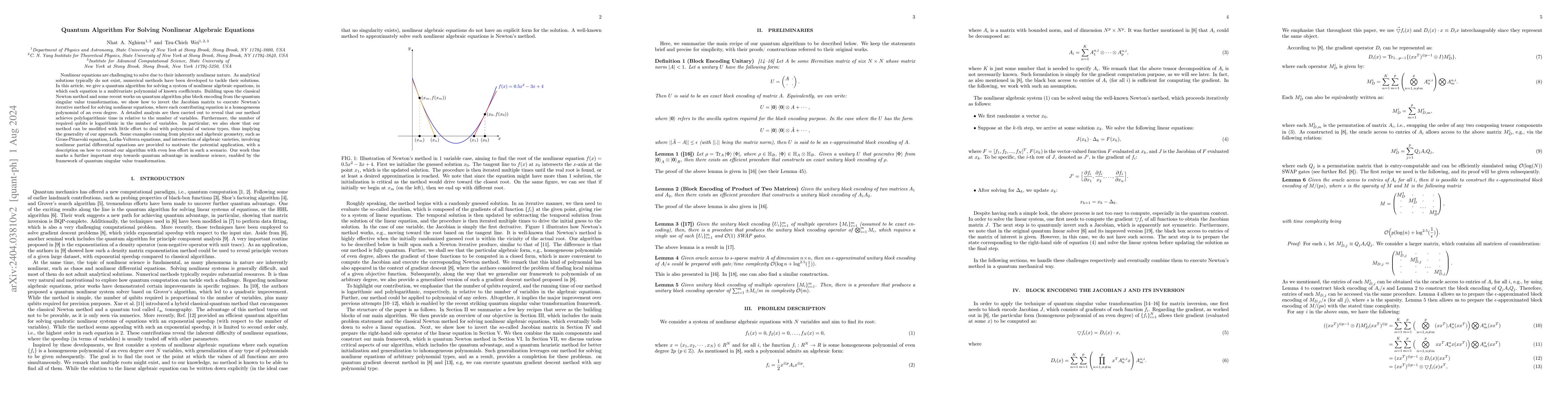 Thumbnail for Quantum Algorithm For Solving Nonlinear Algebraic Equations