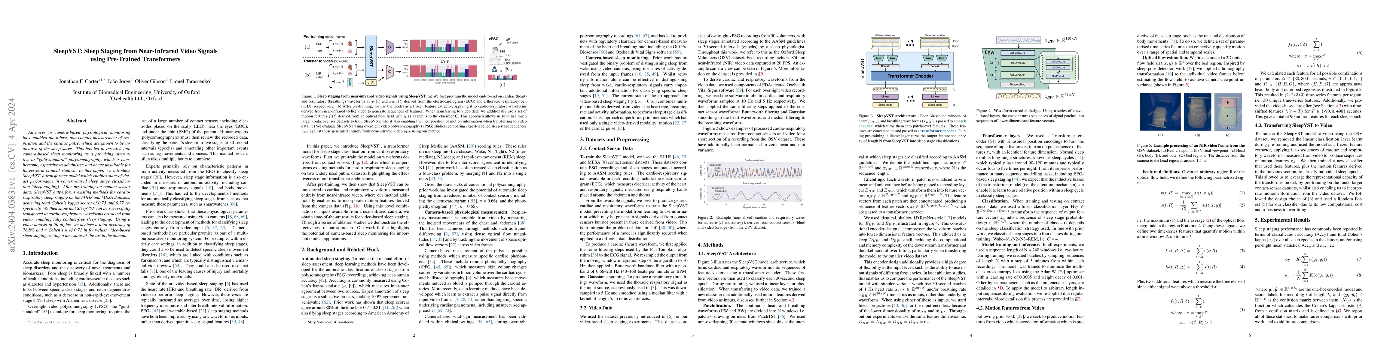 Thumbnail for SleepVST: Sleep Staging from Near-Infrared Video Signals using
  Pre-Trained Transformers