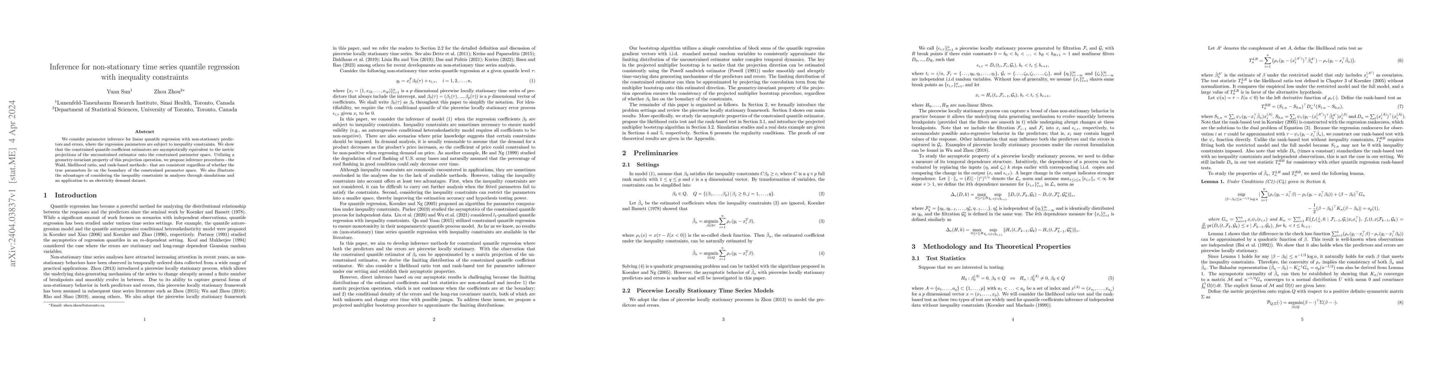 Thumbnail for Inference for non-stationary time series quantile regression with
  inequality constraints