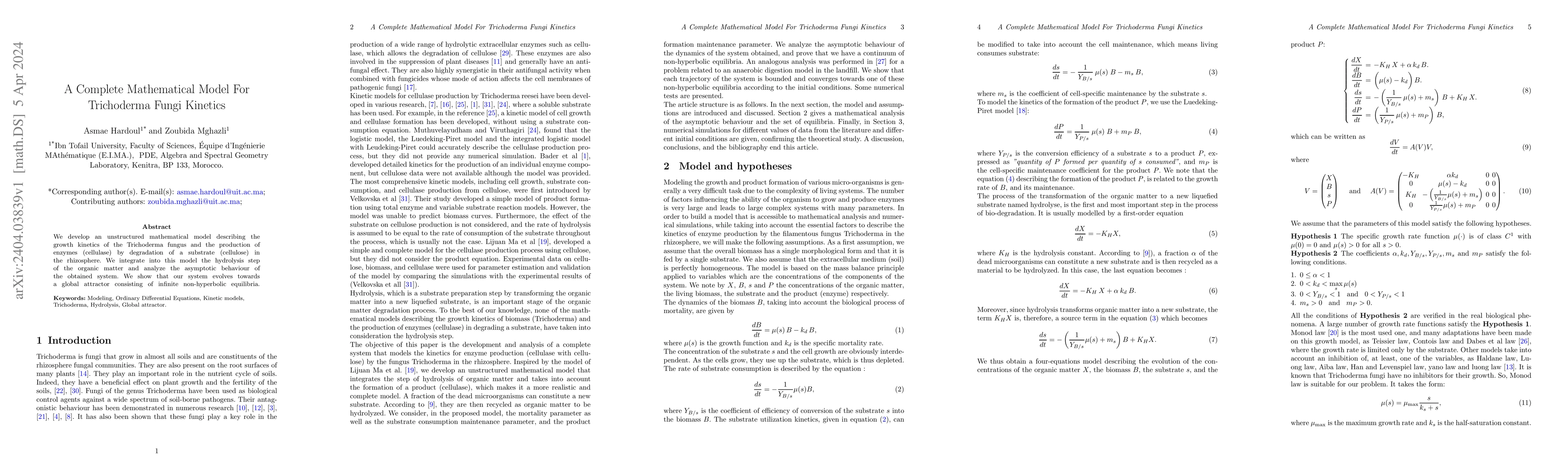 Thumbnail for A Complete Mathematical Model For Trichoderma Fungi Kinetics