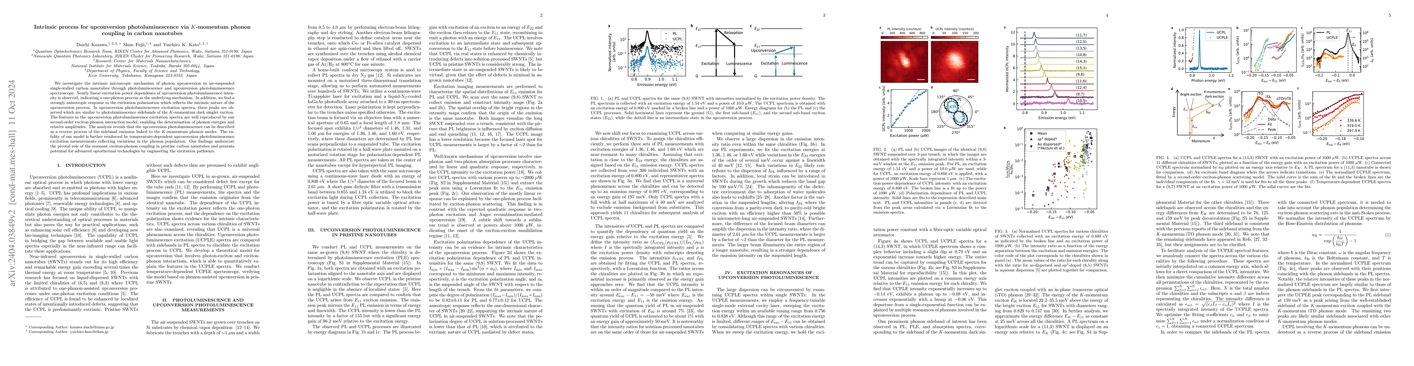 Thumbnail for Intrinsic process for upconversion photoluminescence via $K$-momentum
  phonon coupling in carbon nanotubes