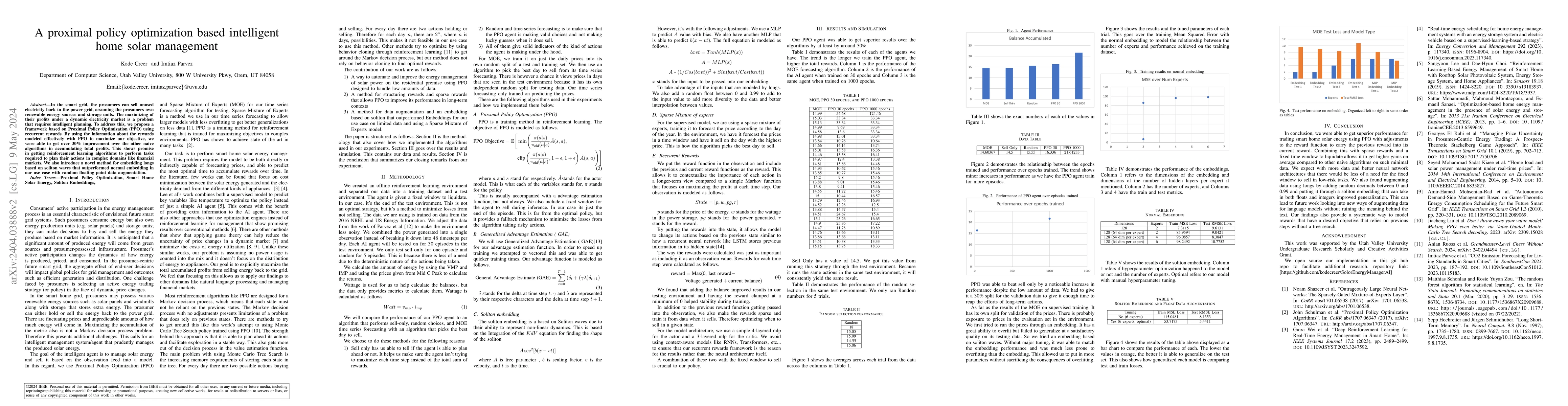 Thumbnail for A proximal policy optimization based intelligent home solar management