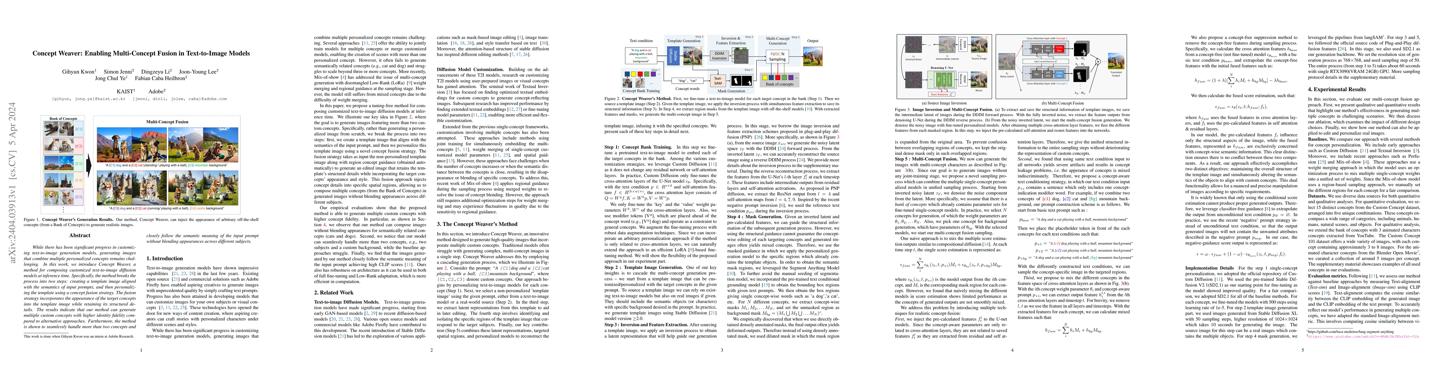 Thumbnail for Concept Weaver: Enabling Multi-Concept Fusion in Text-to-Image Models