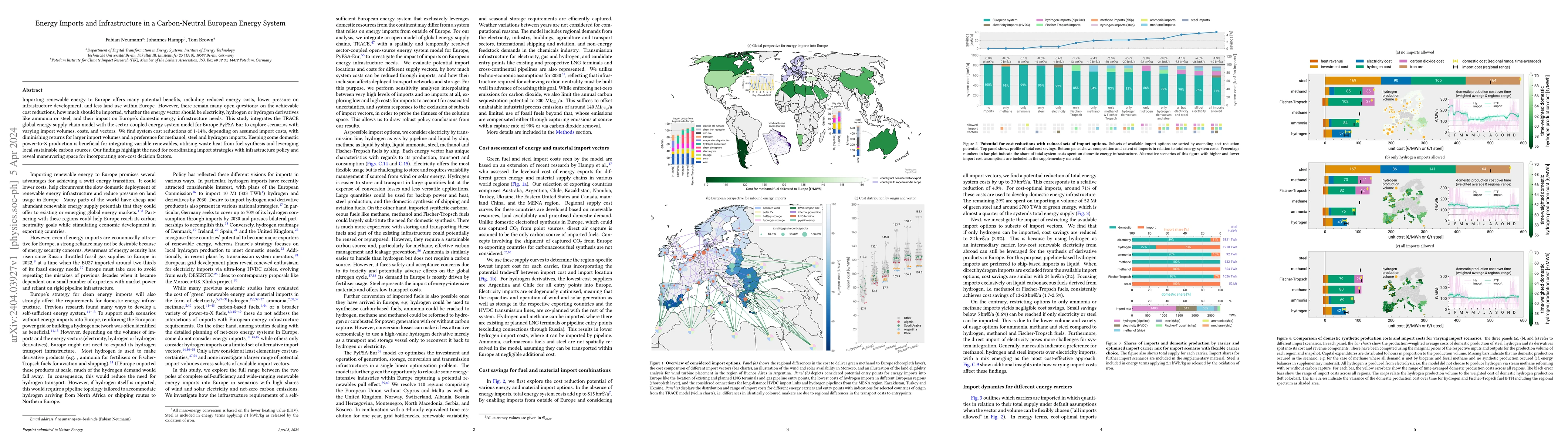 Thumbnail for Energy Imports and Infrastructure in a Carbon-Neutral European Energy
  System