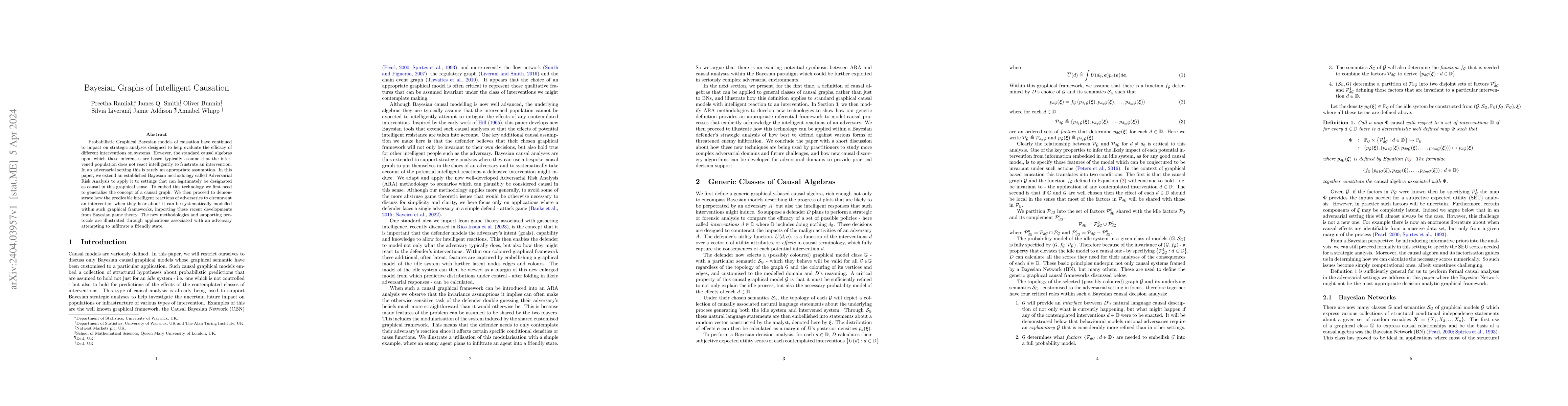 Thumbnail for Bayesian Graphs of Intelligent Causation