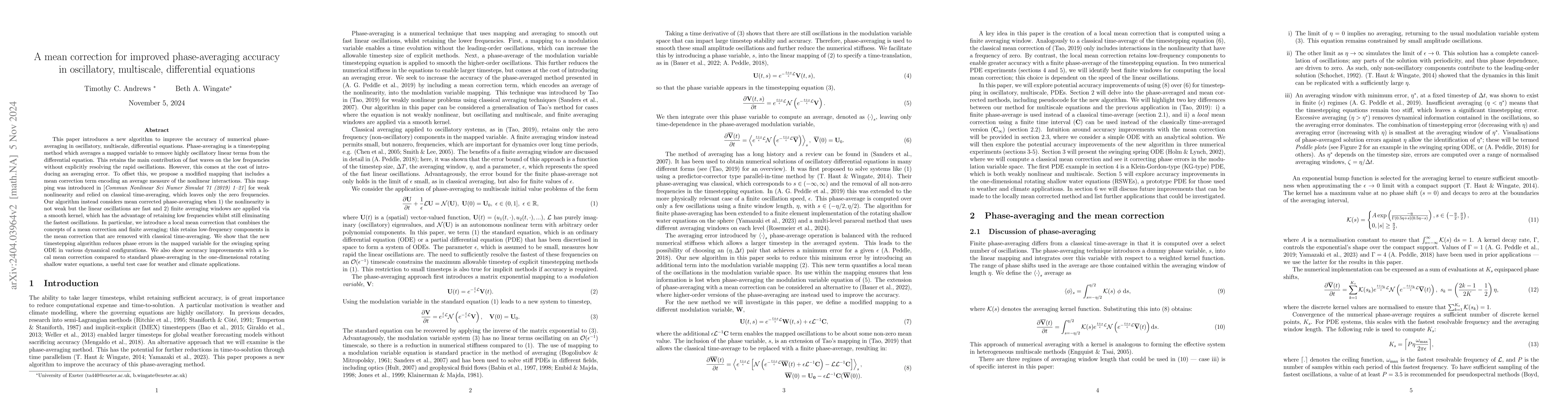 Thumbnail for A mean correction for improved phase-averaging accuracy in oscillatory,
  multiscale, differential equations