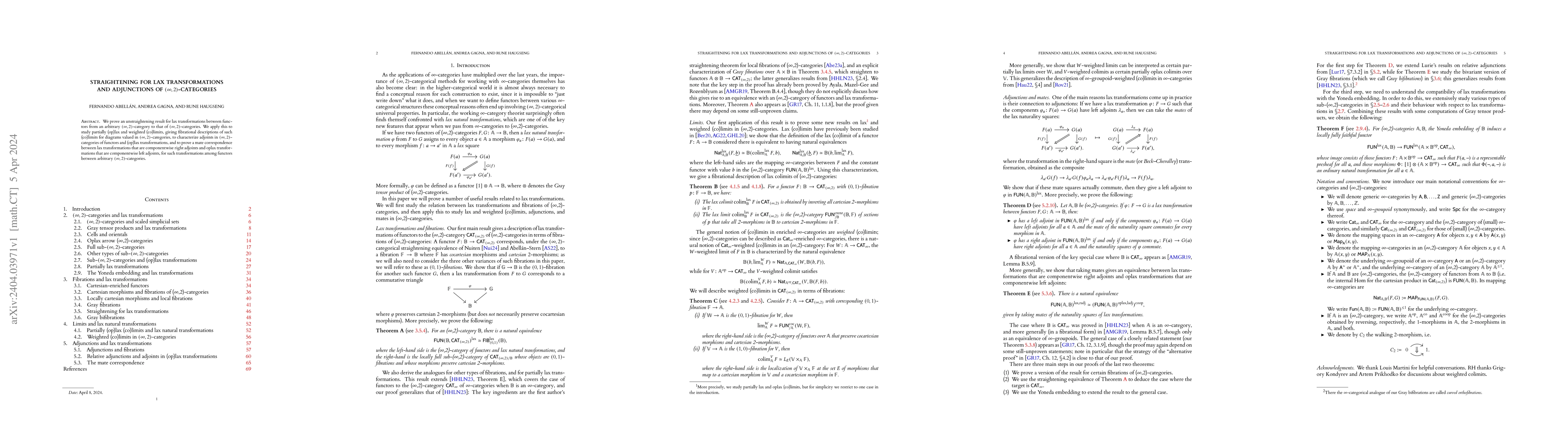 Thumbnail for Straightening for lax transformations and adjunctions of
  $(\infty,2)$-categories