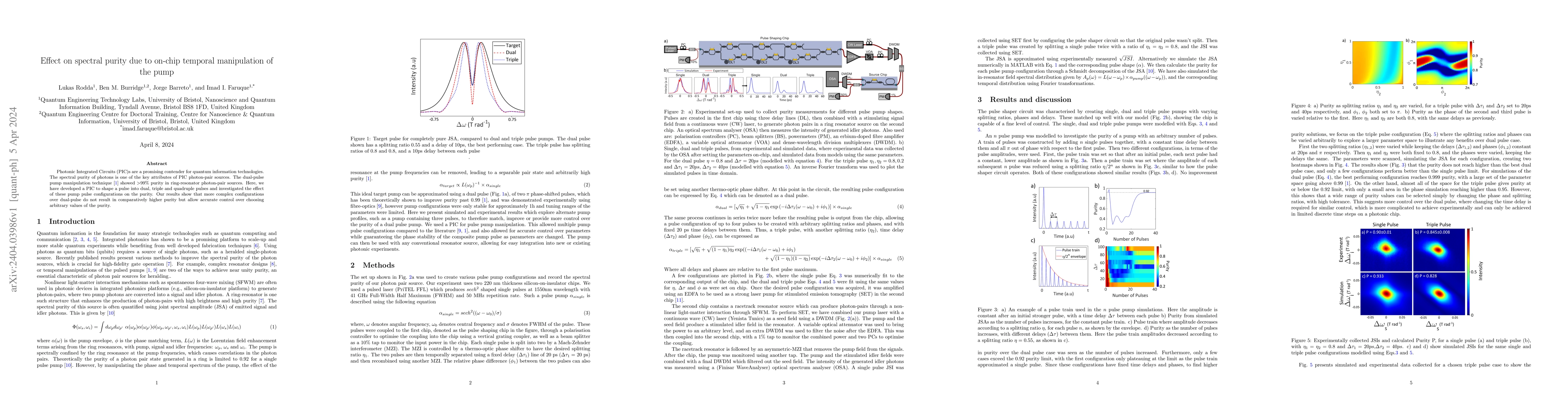 Thumbnail for Effect on spectral purity due to on-chip temporal manipulation of the
  pump
