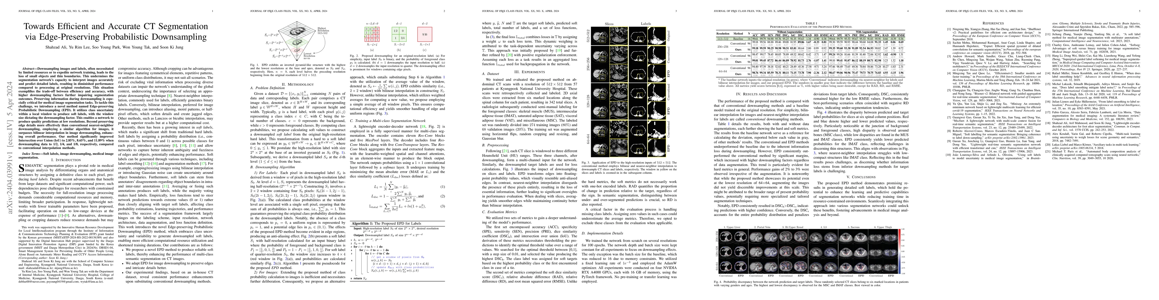 Thumbnail for Towards Efficient and Accurate CT Segmentation via Edge-Preserving
  Probabilistic Downsampling