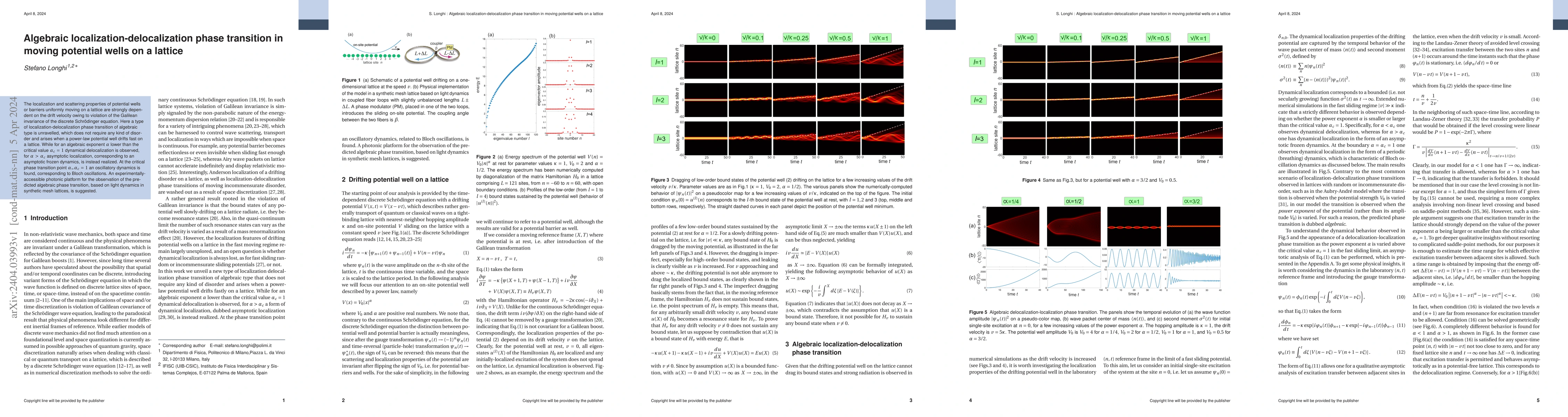 Thumbnail for Algebraic localization-delocalization phase transition in moving
  potential wells on a lattice