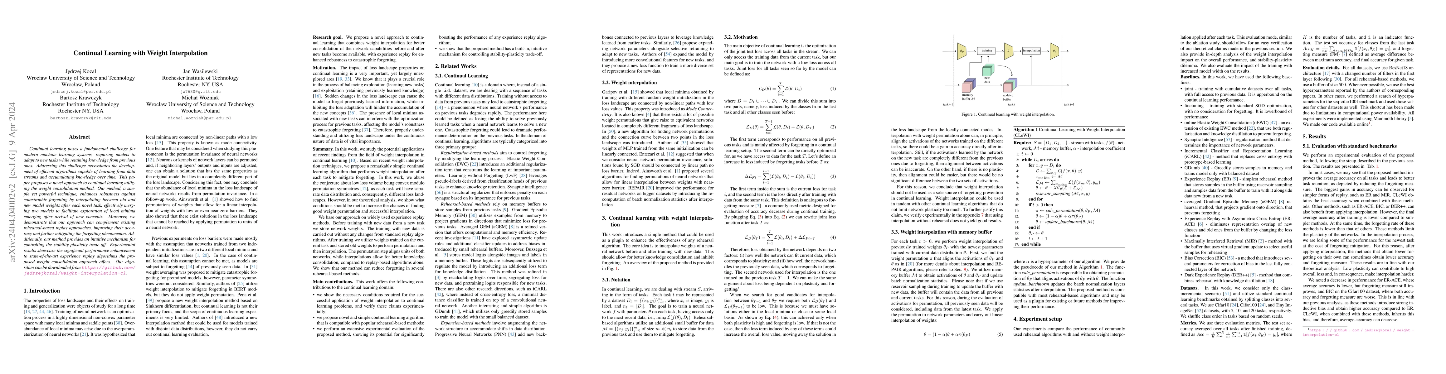 Thumbnail for Continual Learning with Weight Interpolation