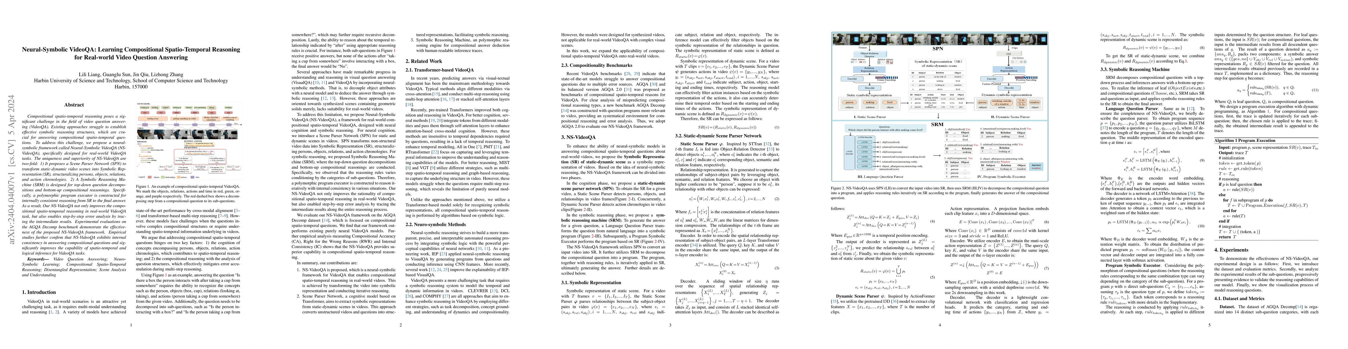 Thumbnail for Neural-Symbolic VideoQA: Learning Compositional Spatio-Temporal
  Reasoning for Real-world Video Question Answering