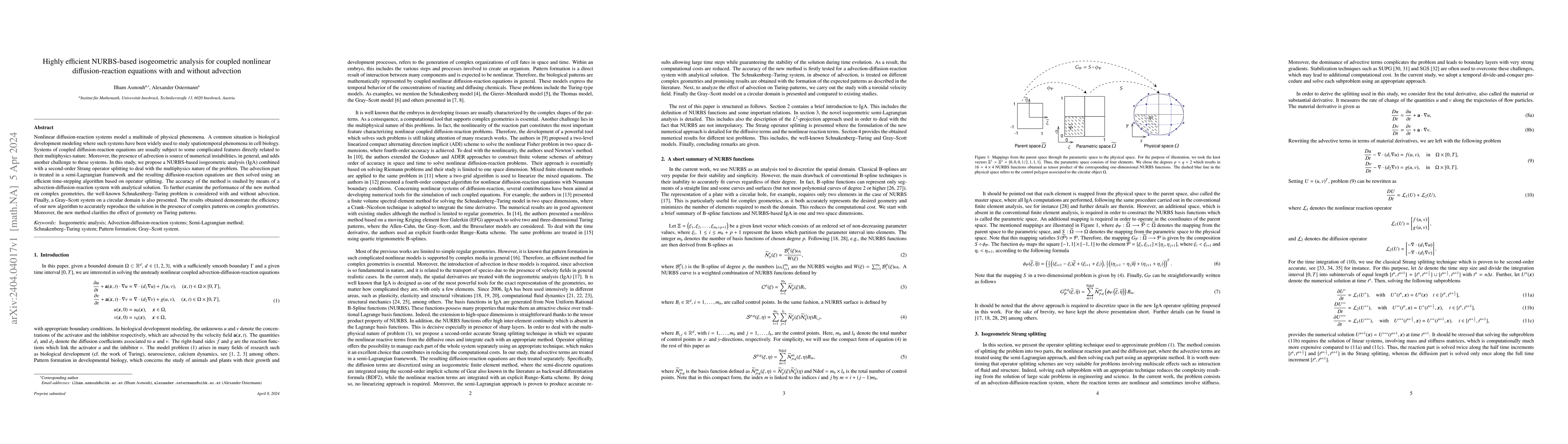 Thumbnail for Highly efficient NURBS-based isogeometric analysis for coupled nonlinear
  diffusion-reaction equations with and without advection
