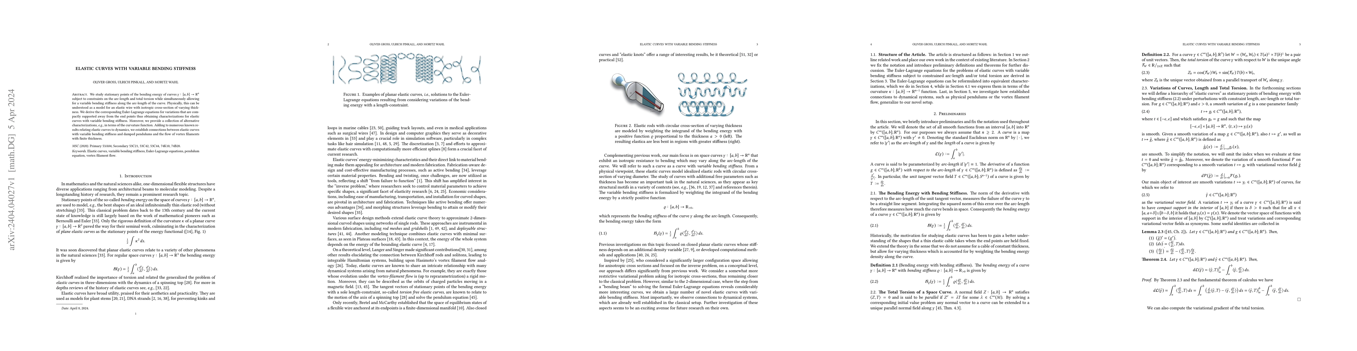 Thumbnail for Elastic Curves with Variable Bending Stiffness
