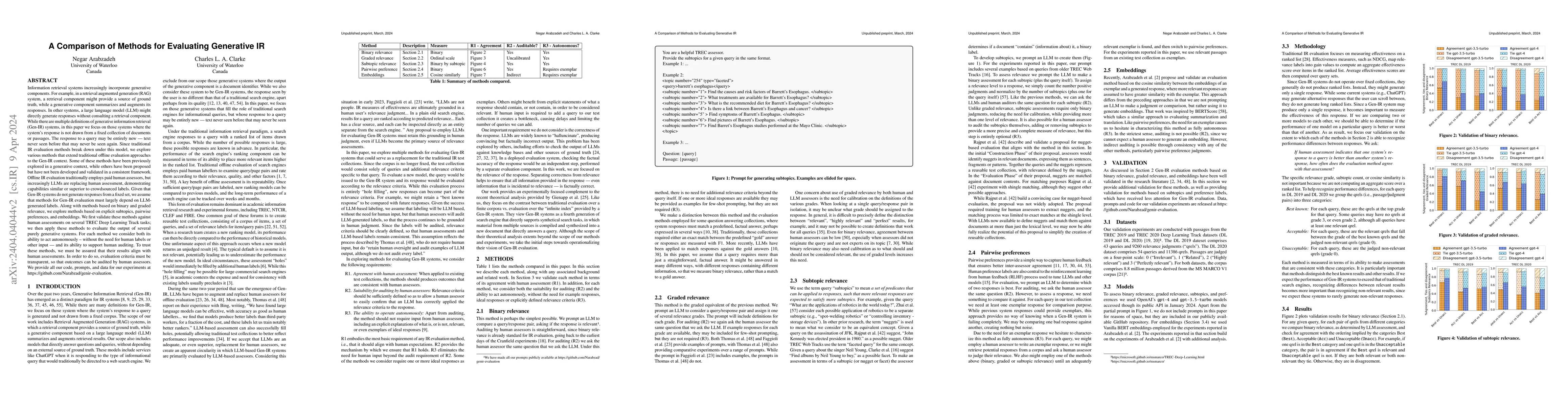 Thumbnail for A Comparison of Methods for Evaluating Generative IR