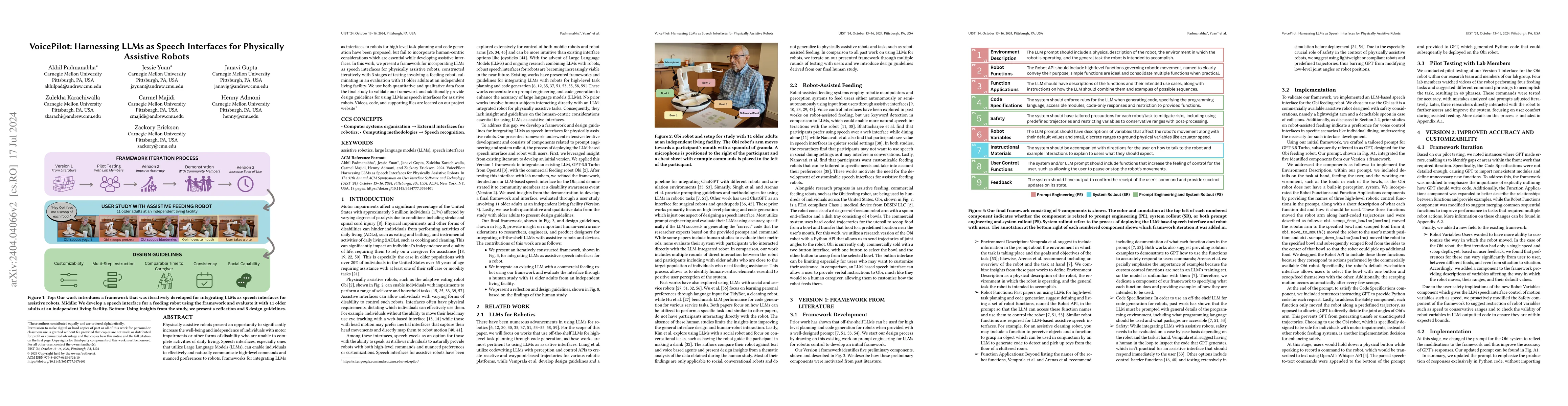 Thumbnail for VoicePilot: Harnessing LLMs as Speech Interfaces for Physically
  Assistive Robots