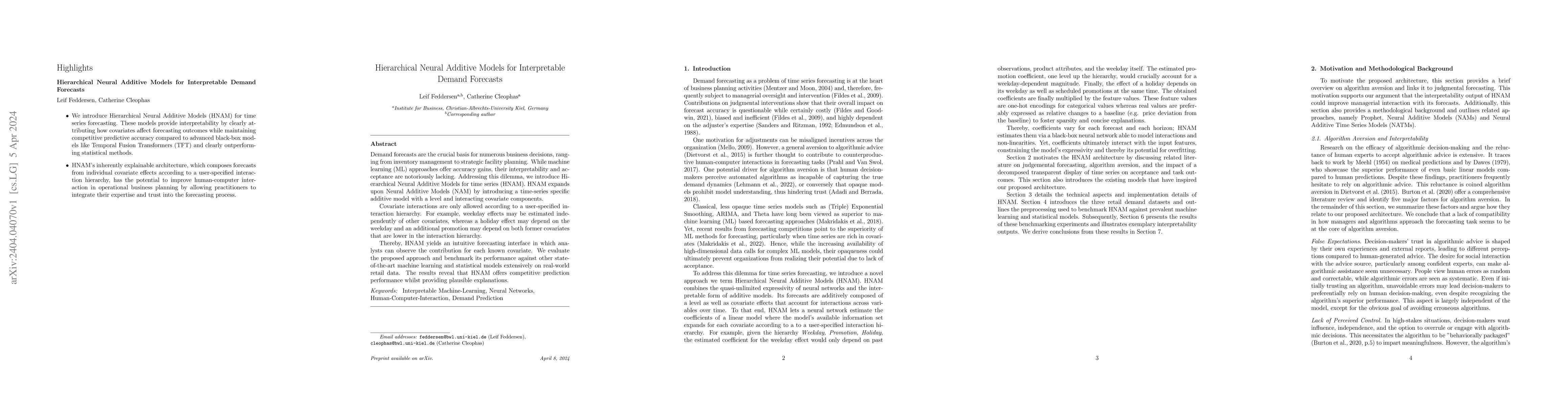 Thumbnail for Hierarchical Neural Additive Models for Interpretable Demand Forecasts