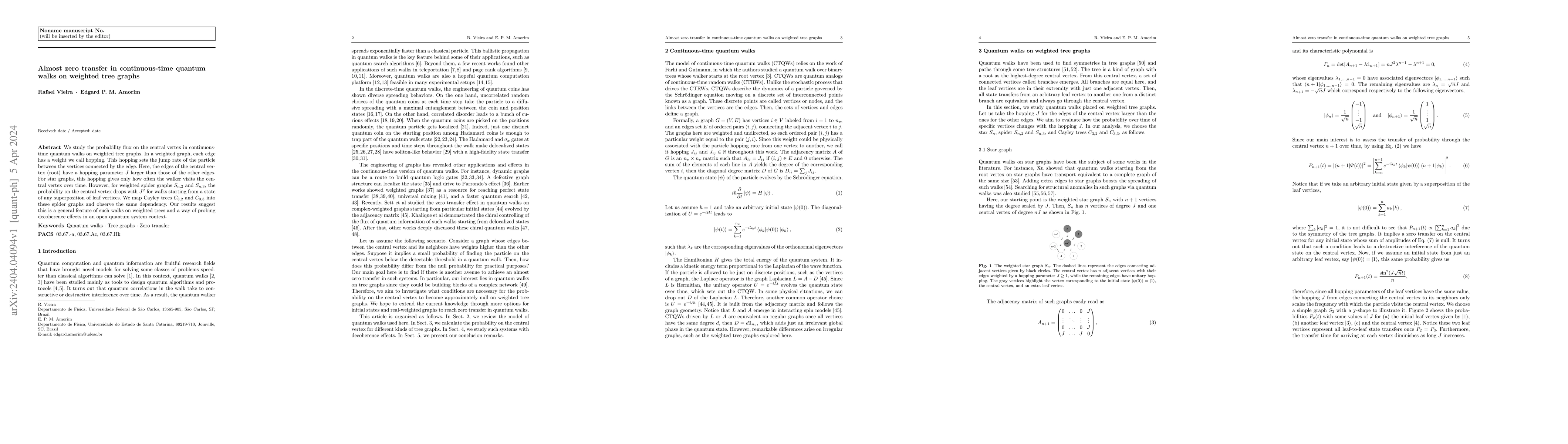 Thumbnail for Almost zero transfer in continuous-time quantum walks on weighted tree
  graphs
