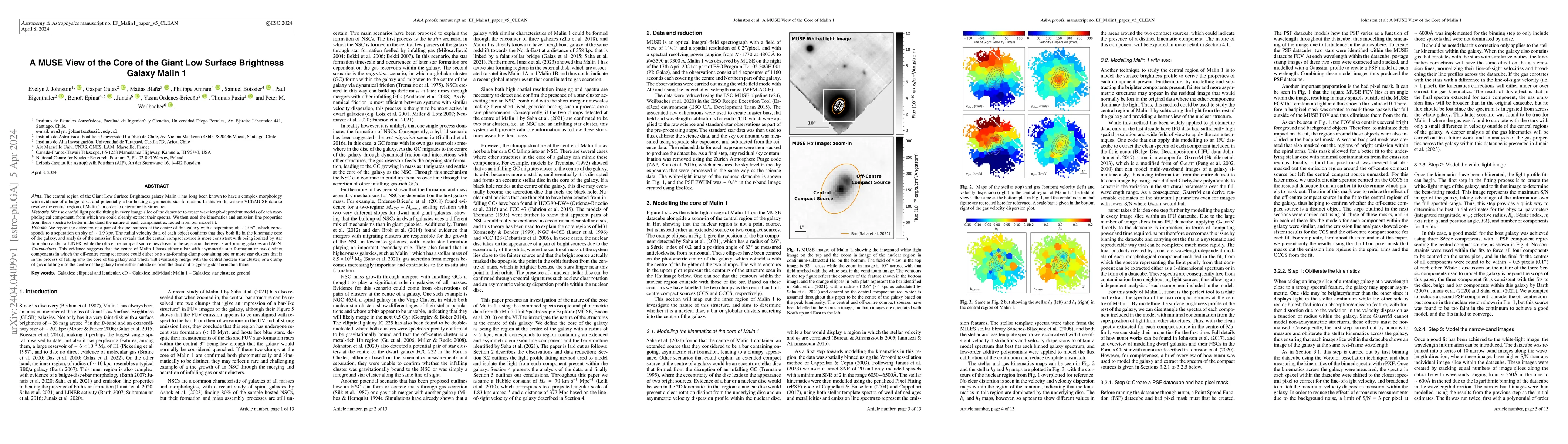Thumbnail for A MUSE View of the Core of the Giant Low Surface Brightness Galaxy Malin
  1