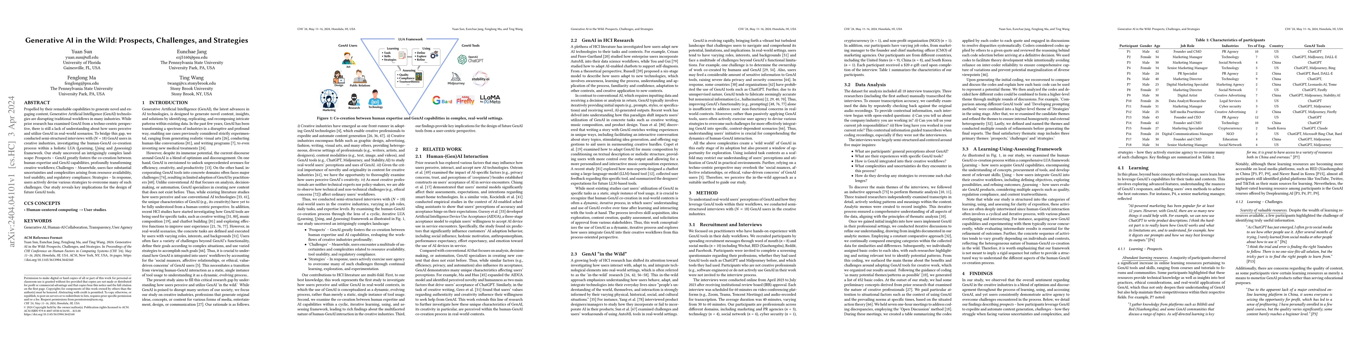 Thumbnail for Generative AI in the Wild: Prospects, Challenges, and Strategies