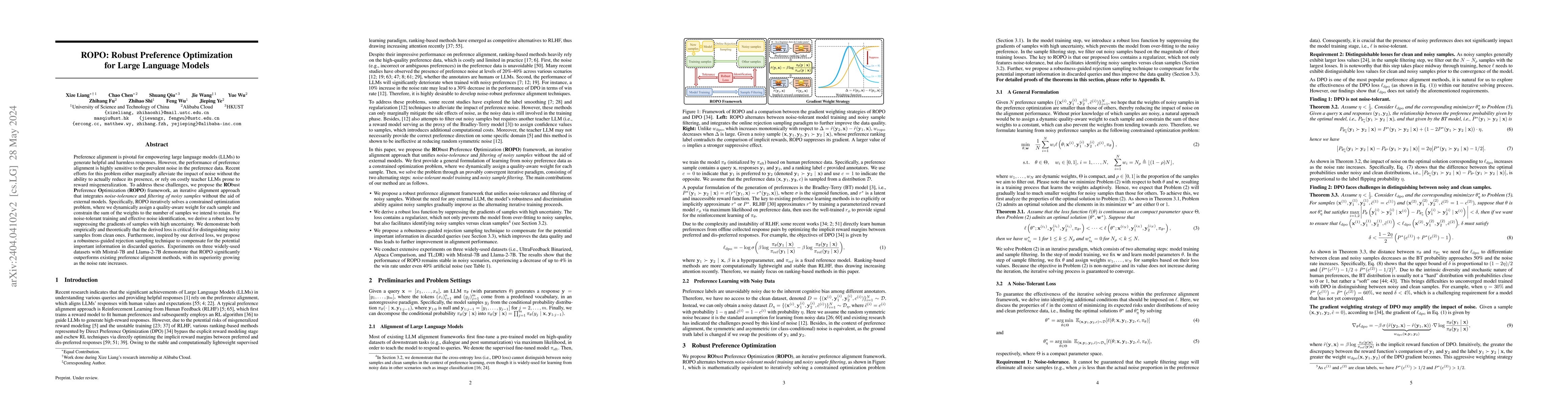 Thumbnail for ROPO: Robust Preference Optimization for Large Language Models