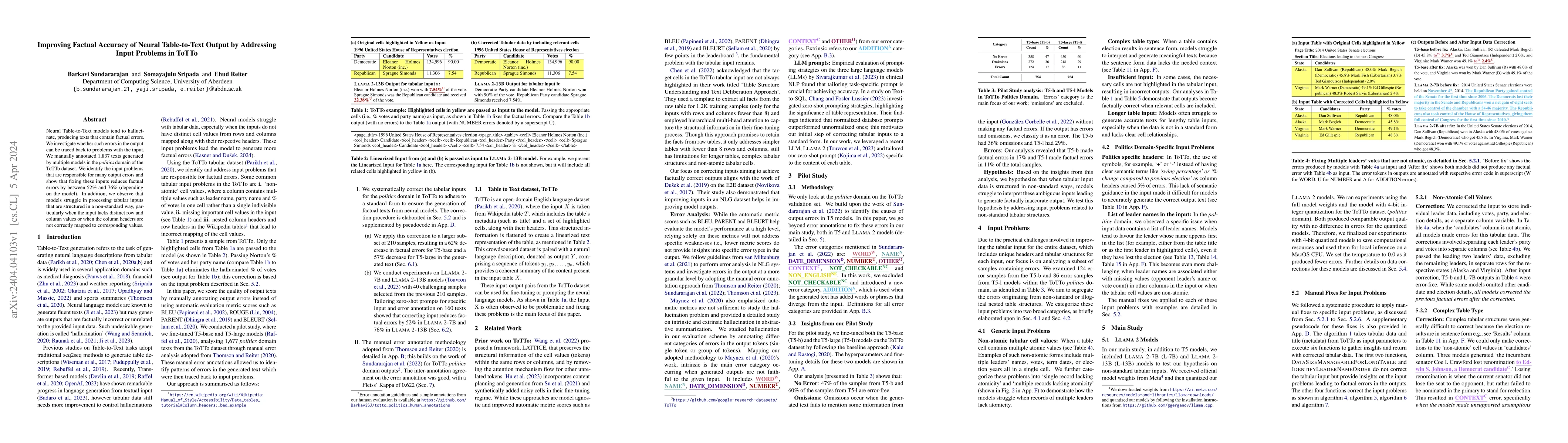 Thumbnail for Improving Factual Accuracy of Neural Table-to-Text Output by Addressing
  Input Problems in ToTTo