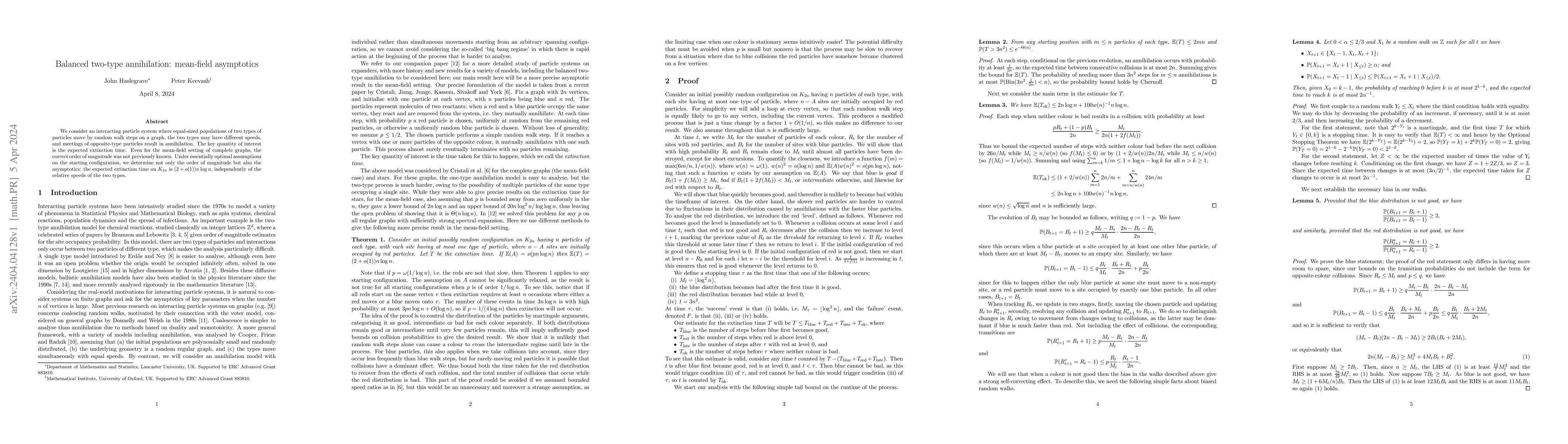 Thumbnail for Balanced two-type annihilation: mean-field asymptotics