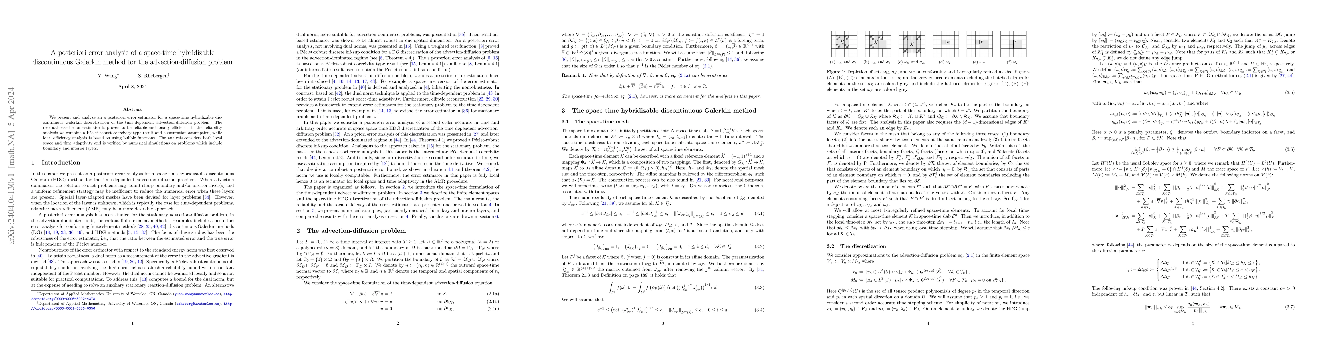 Thumbnail for A posteriori error analysis of a space-time hybridizable discontinuous
  Galerkin method for the advection-diffusion problem