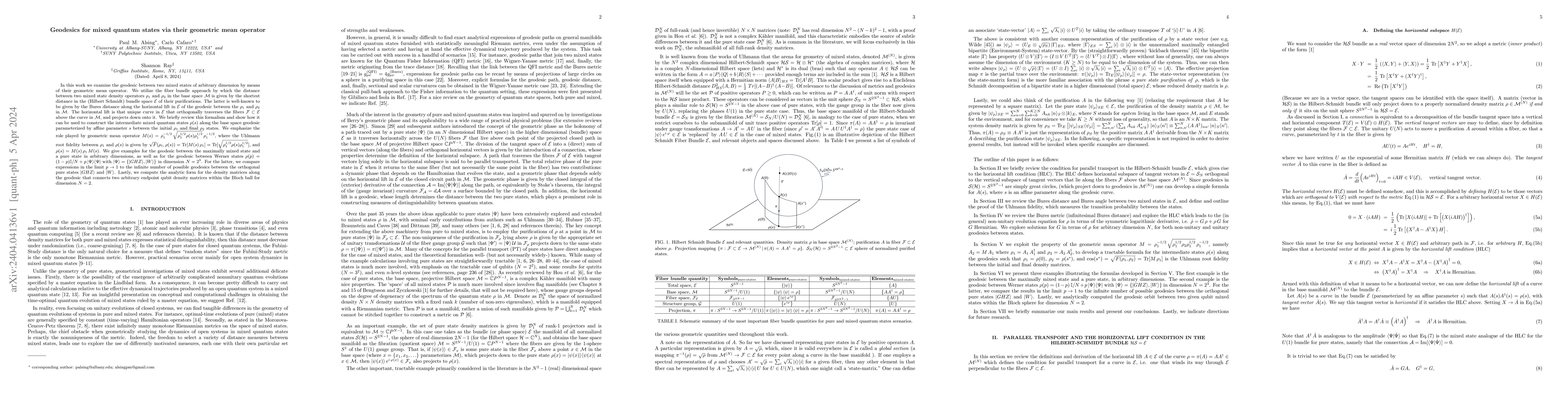 Thumbnail for Geodesics for mixed quantum states via their geometric mean operator