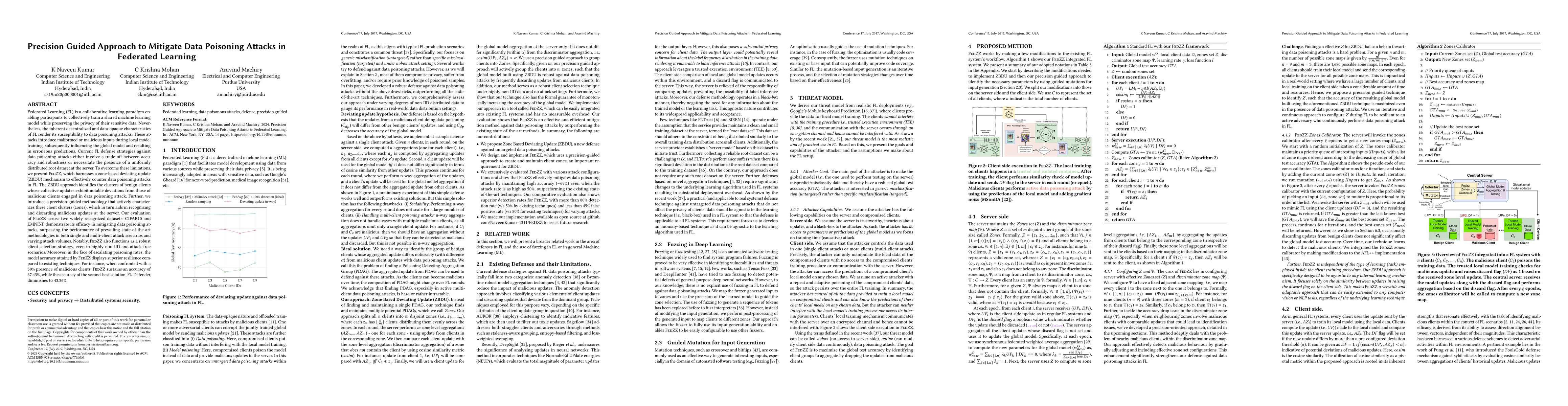 Thumbnail for Precision Guided Approach to Mitigate Data Poisoning Attacks in
  Federated Learning