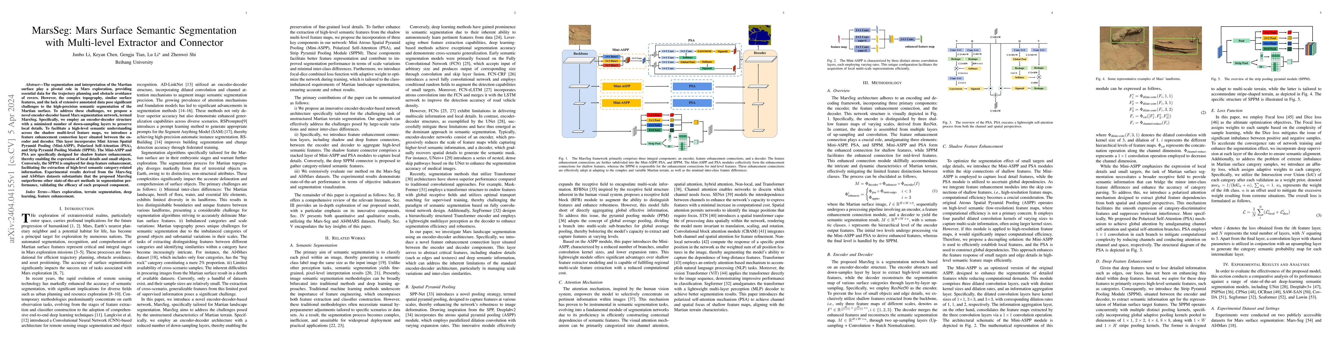 Thumbnail for MarsSeg: Mars Surface Semantic Segmentation with Multi-level Extractor
  and Connector