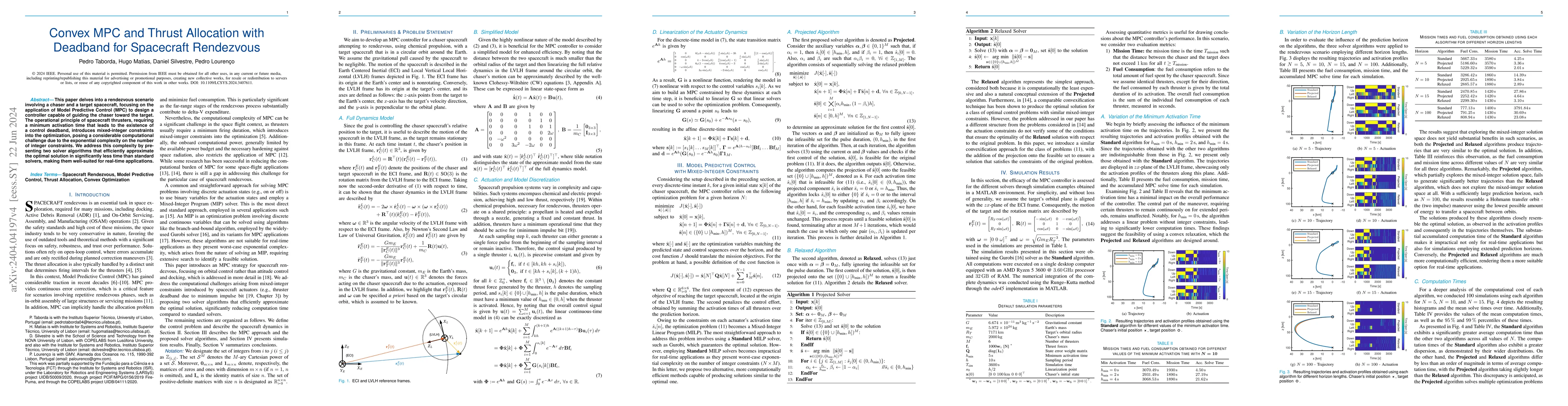 Thumbnail for Convex MPC and Thrust Allocation with Deadband for Spacecraft Rendezvous