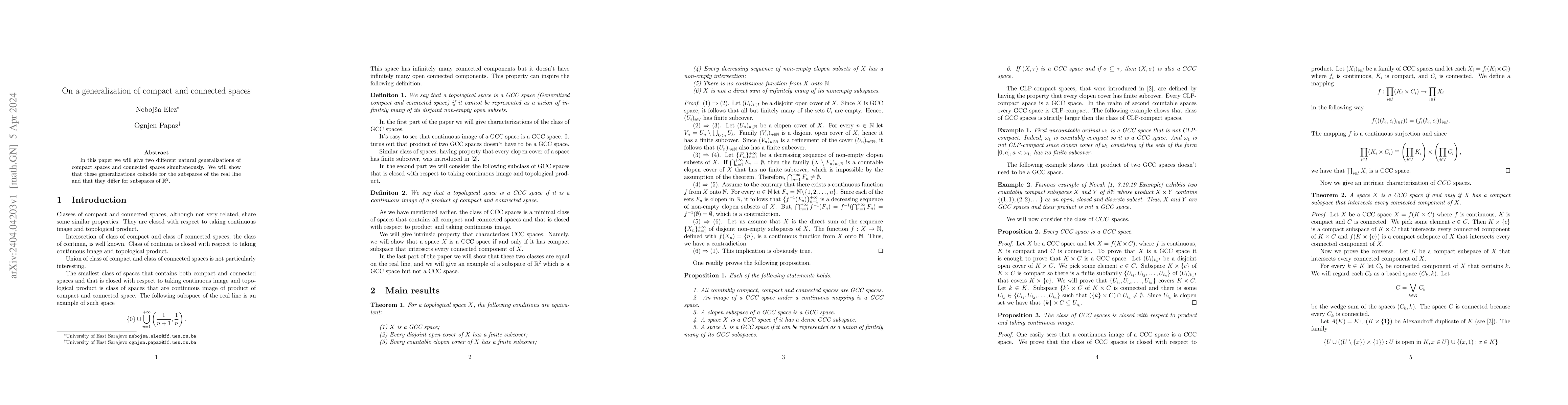 Thumbnail for On a generalization of compact and connected spaces