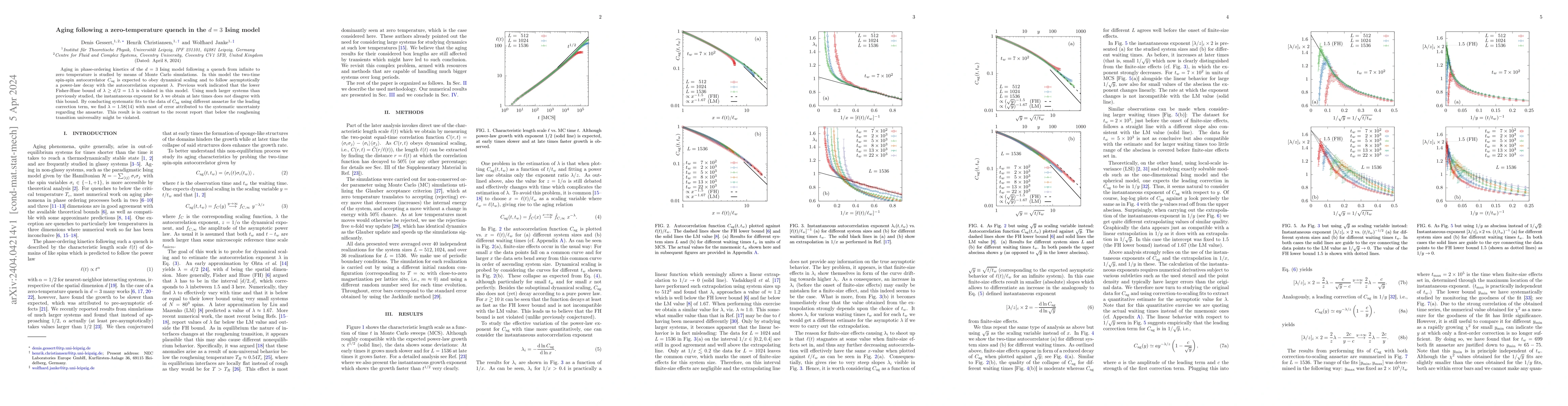 Thumbnail for Aging following a zero-temperature quench in the $d=3$ Ising model