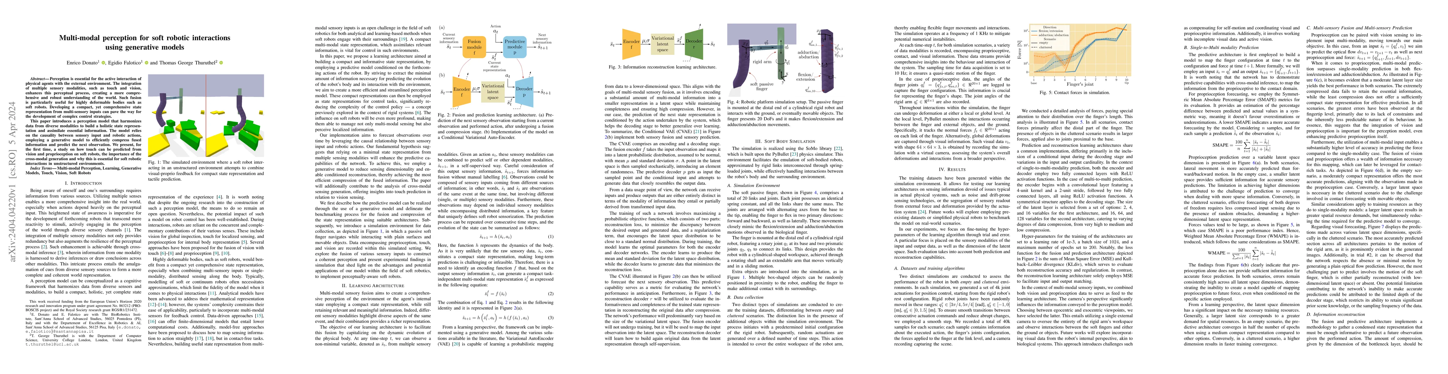 Thumbnail for Multi-modal perception for soft robotic interactions using generative
  models