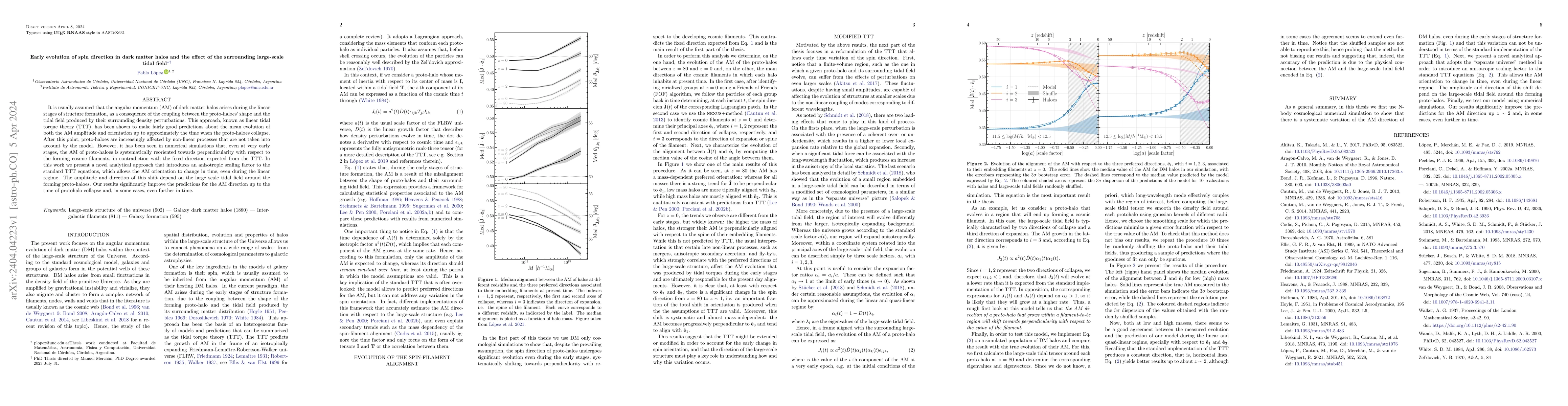 Thumbnail for Early evolution of spin direction in dark matter halos and the effect of
  the surrounding large-scale tidal field