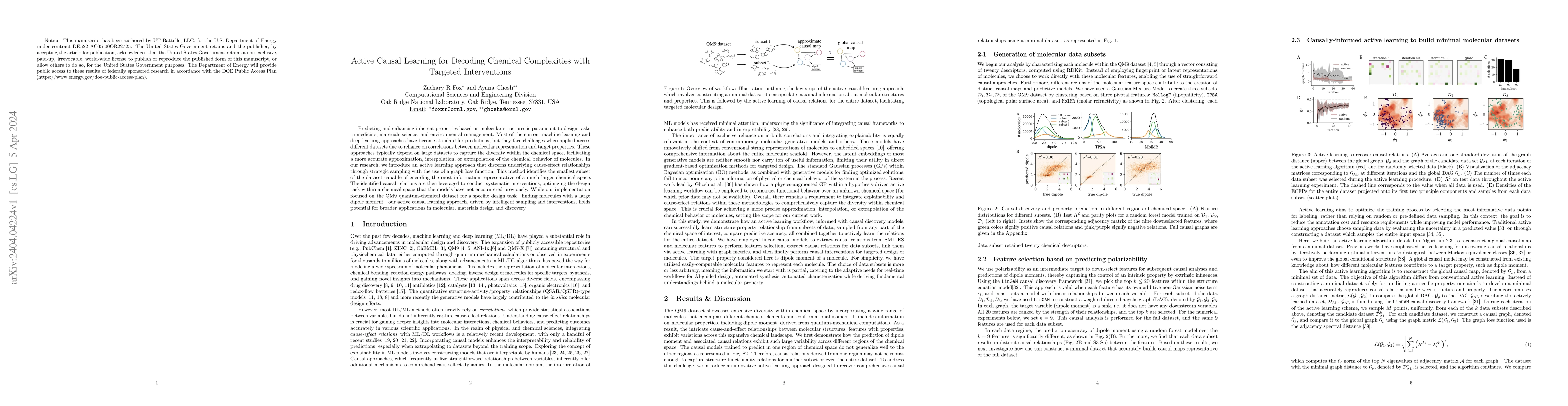 Thumbnail for Active Causal Learning for Decoding Chemical Complexities with Targeted
  Interventions