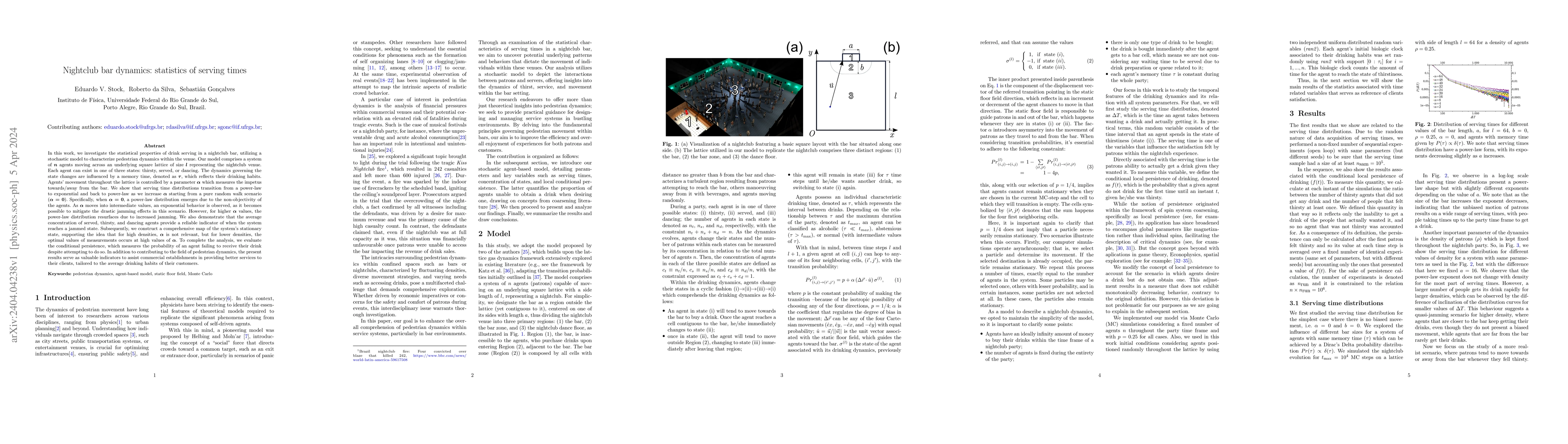 Thumbnail for Nightclub bar dynamics: statistics of serving times