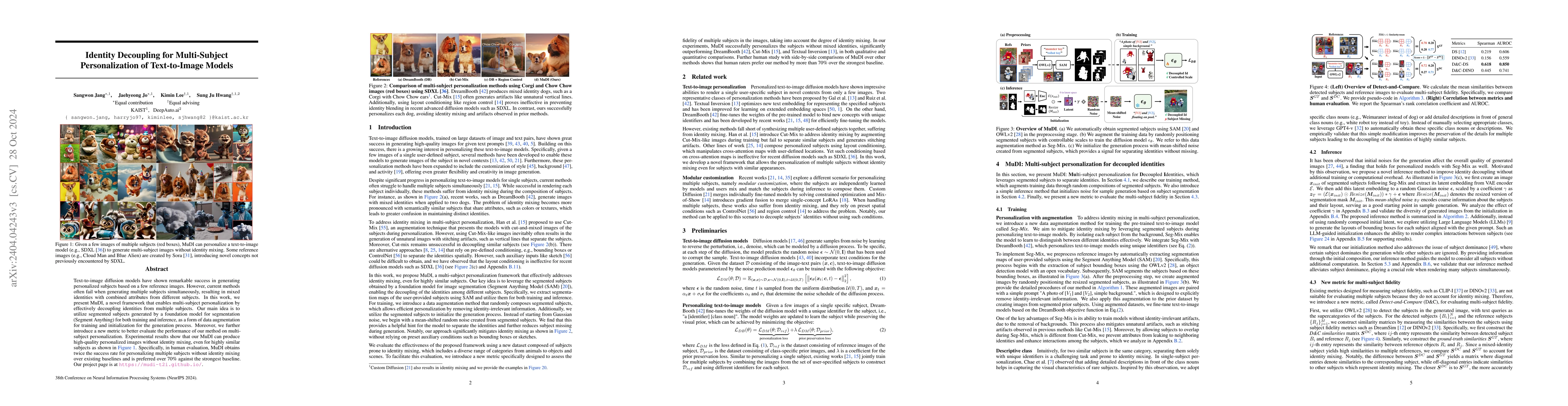 Thumbnail for Identity Decoupling for Multi-Subject Personalization of Text-to-Image
  Models