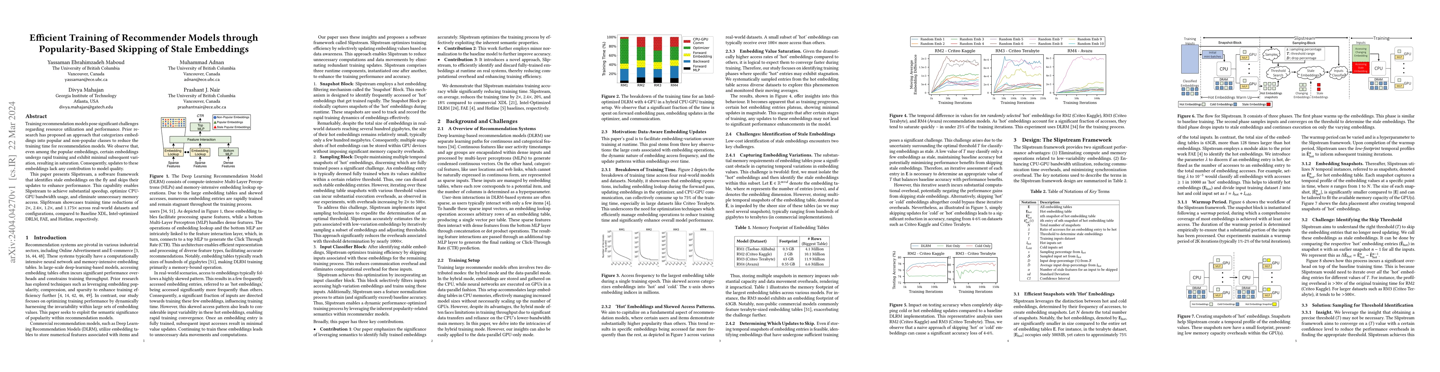 Thumbnail for Accelerating Recommender Model Training by Dynamically Skipping Stale
  Embeddings