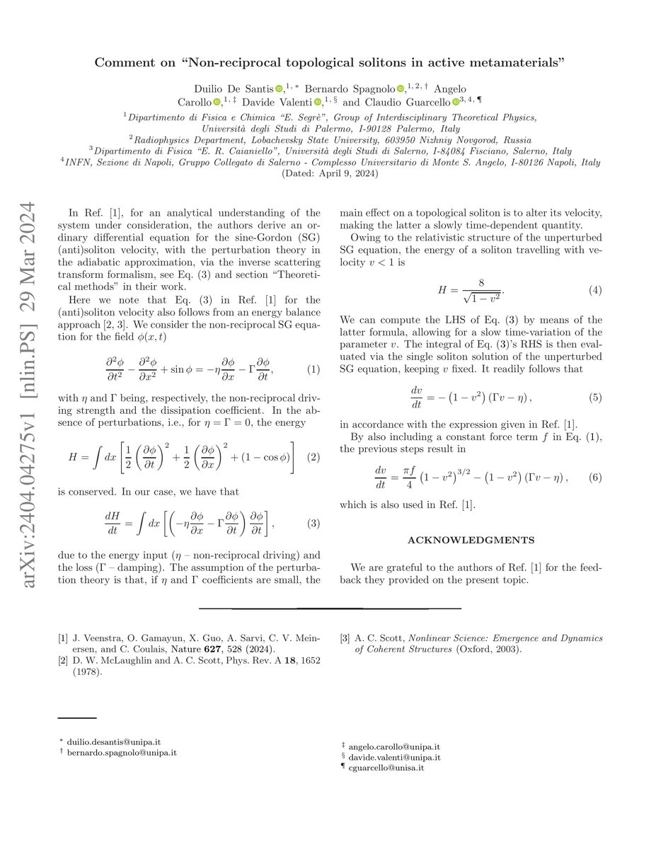 Thumbnail for Comment on "Non-reciprocal topological solitons in active metamaterials"